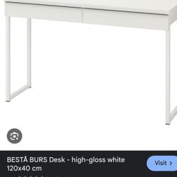 White IKEA besta Desk/make Up Vanity