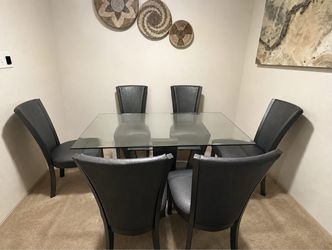 Glass Top Dining Table with 6 Chairs - $340OBO