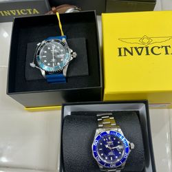 Two (2) INVICTA, Automatic (used )& New Quartz Diver Watches, 