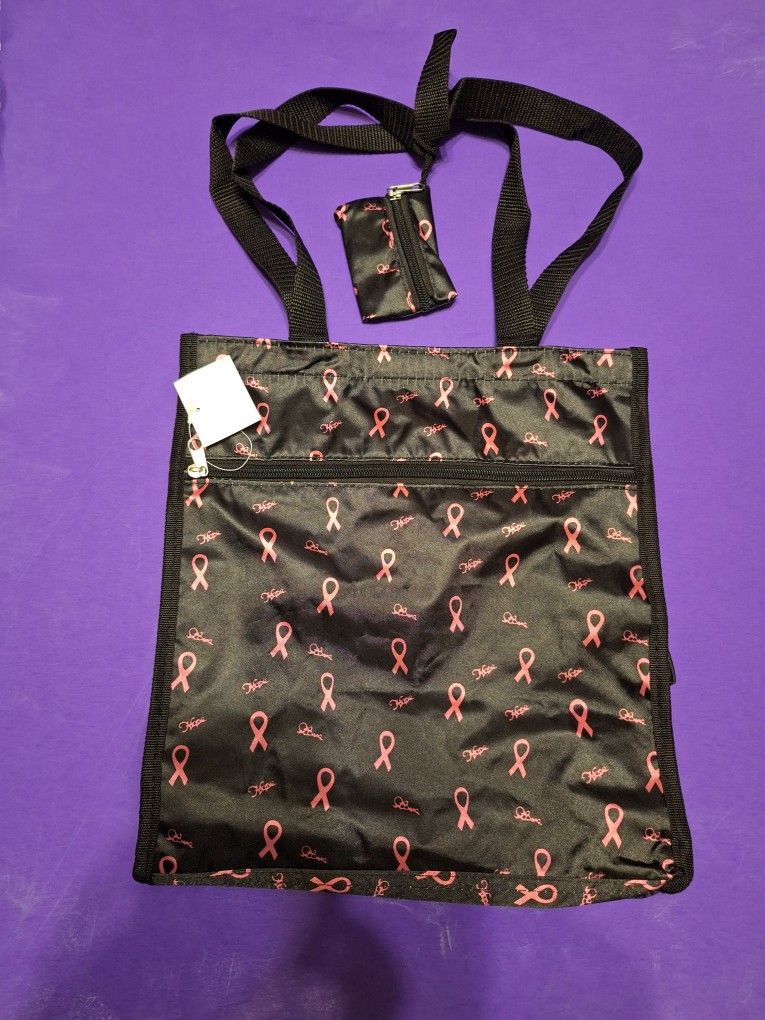 New Black Tore Travel Bag Breast Cancer Change Zipper Hook-$18.00
