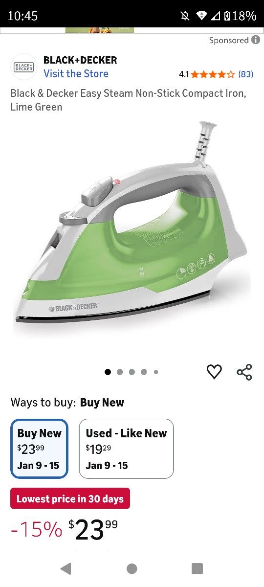 Black & Decker Lightweight Iron