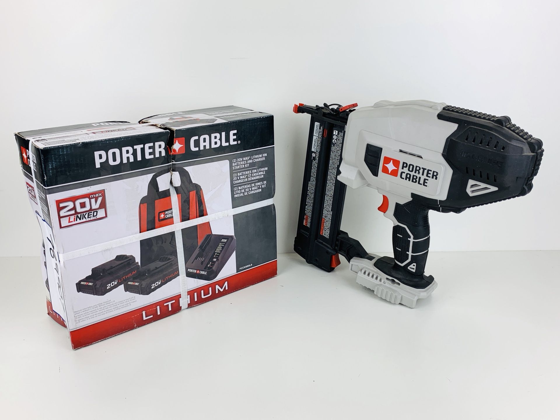 Porter-cable finishing nail gun and battery bundle