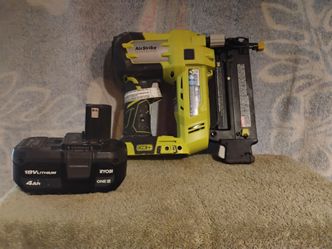 Ryobi brad nailer like new with new battery