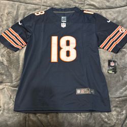 NFL Chicago Bears #18 Caleb Williams Size Medium Blue Jersey 