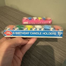 Vintage Birthday Candle Holders Lot - Betty Crocker & Suni Brands