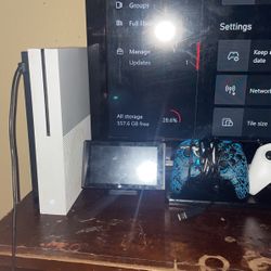 I’m Xbox One S And Nintendo Switch With Doc and one Nintendo switch and one Xbox controller