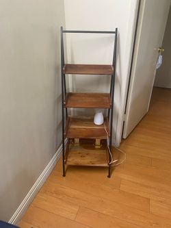 4-Tier Ladder Shelf Wood and Metal