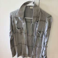 Nordstrom grey plaid shirt