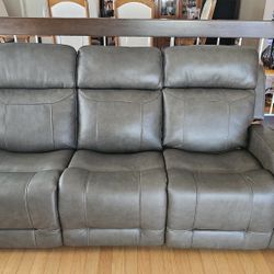 Matrix Leather Moto Motion Power Sofa