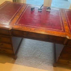 George II Style Leather Top Desk