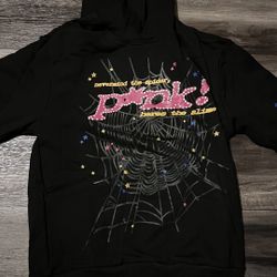 Sp5der Pink Hoodie Black