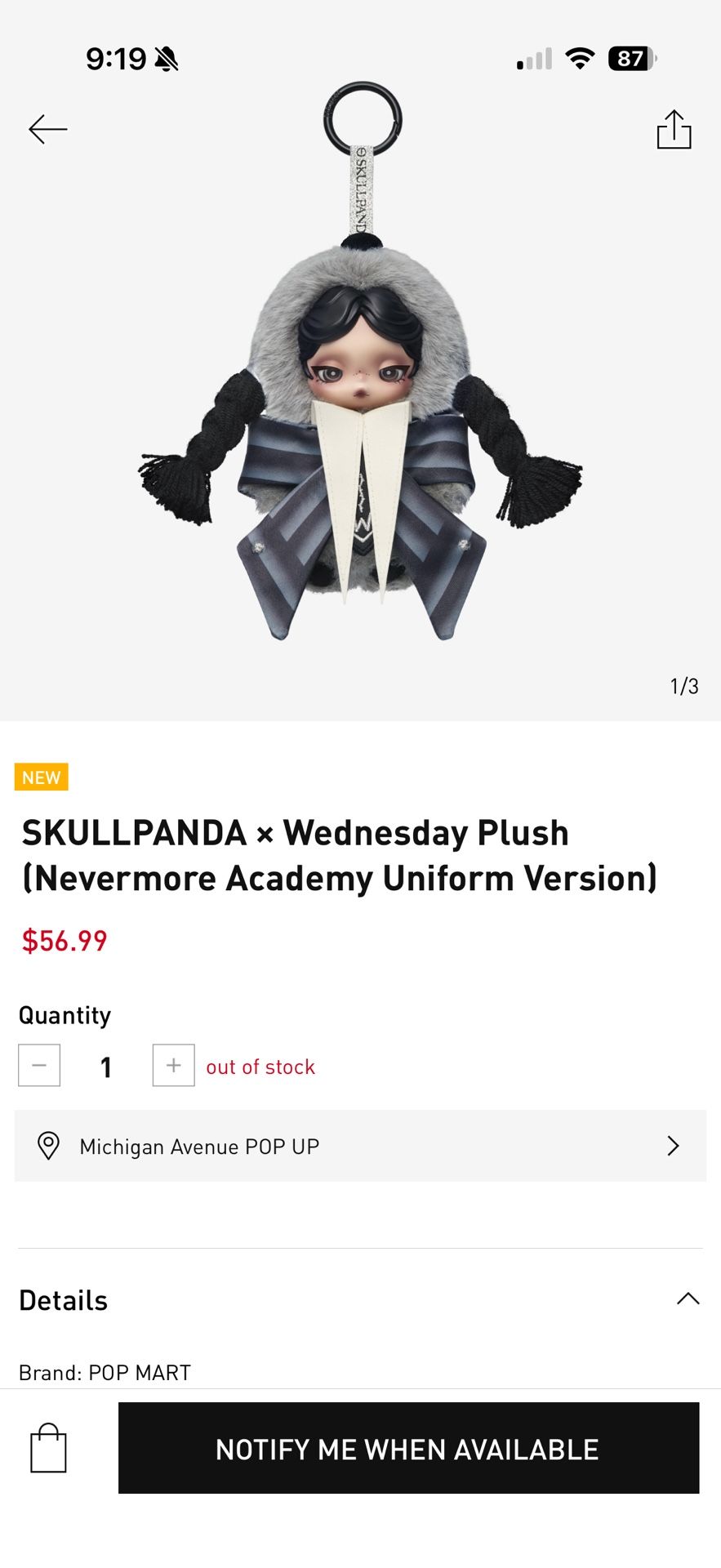 Skullpanda X Wednesday Plush POPMART