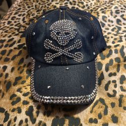 bedazzled skull hat