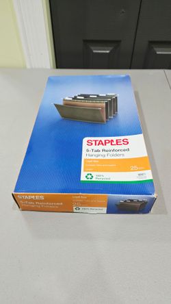 Staples Legal Size Hanging File Folders, 25 Count, New