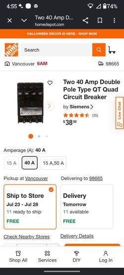 Double 40a breakers