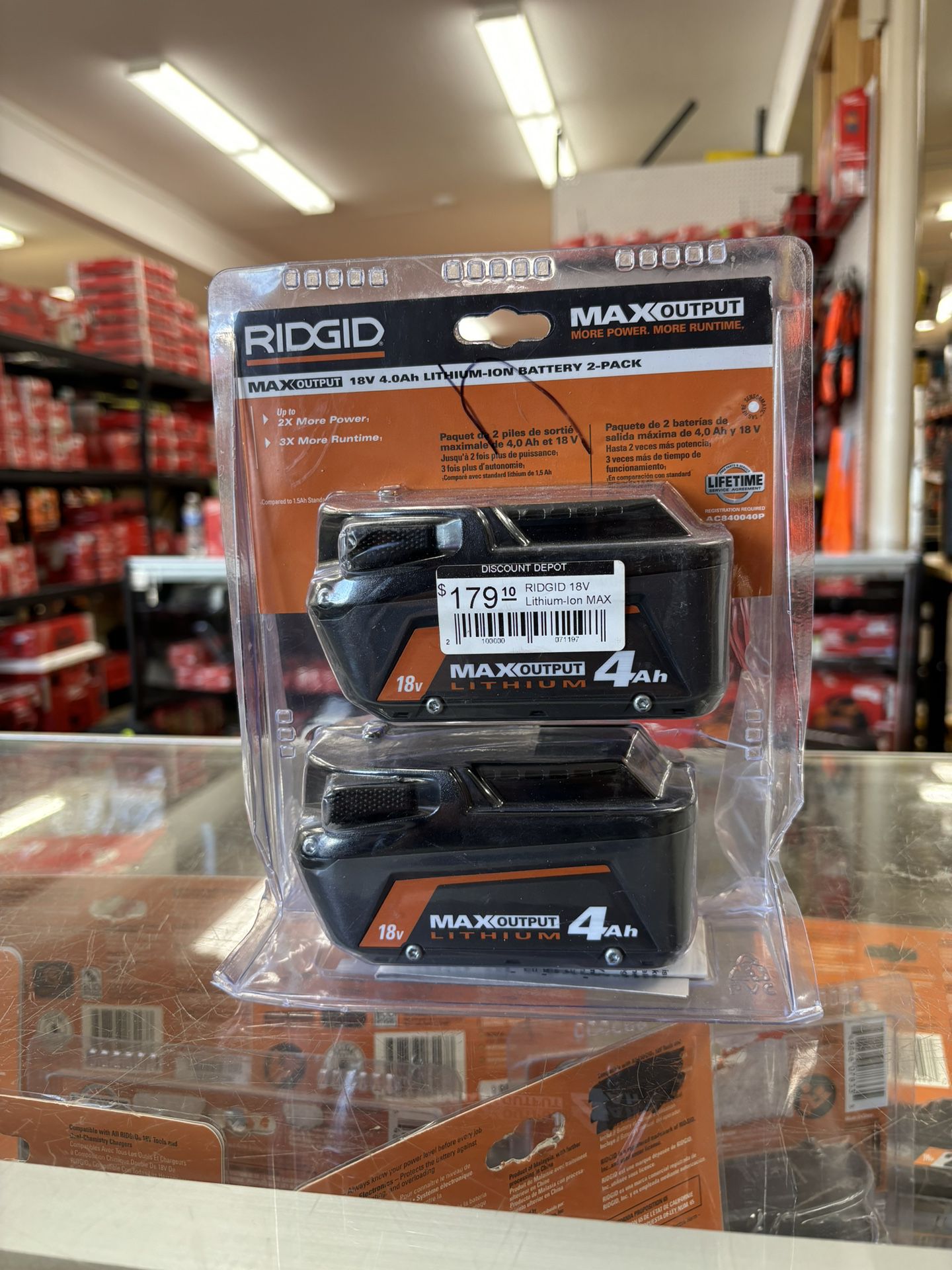 (SALE ON New) Ridgid 18v Lithium-ion MAX output 4.0 Ah Battery 
