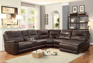 Brown sectional Reclining Chairs Chaise