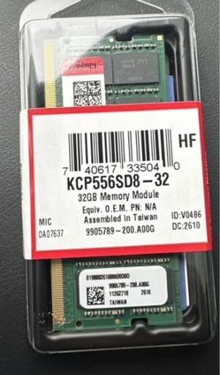 Kingston  DDR5 SO-DIMM Memory KCP556SD8-32, BRAND NEW FROM LAST MONTH.