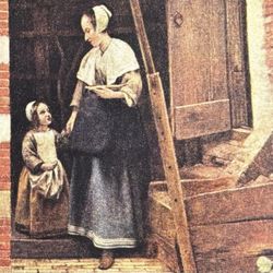 Pieter de Hooch Courtyard of a Dutch House Original Vintage Fine Art Print 1930’s USA Printed Antique Dutch School Collectible Ephemera