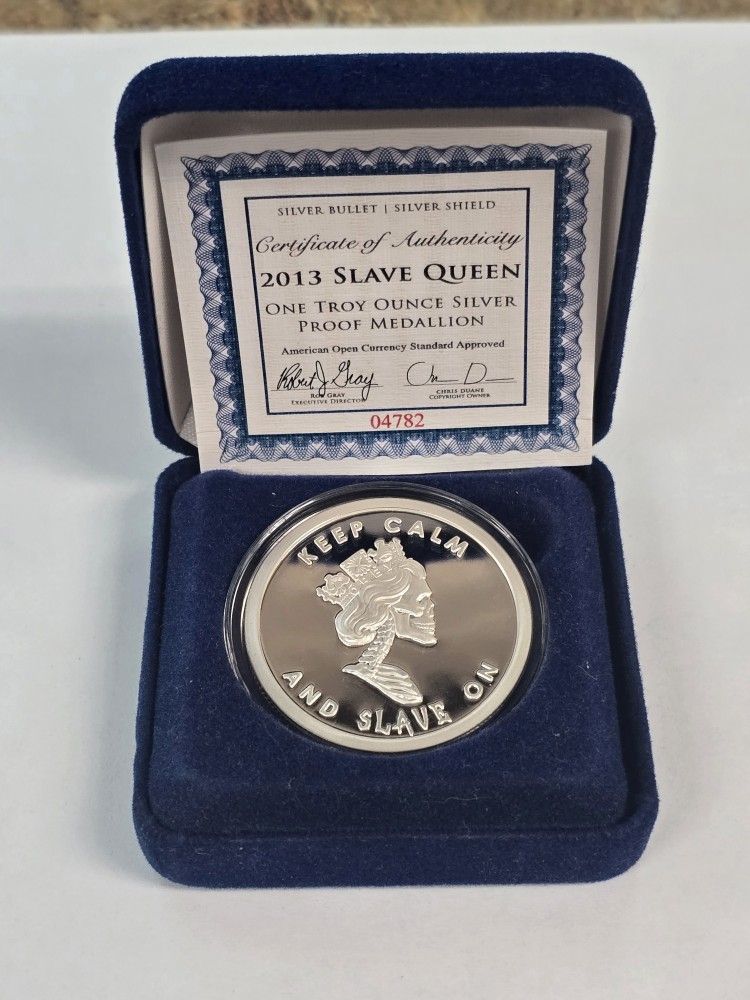 2013 Silver 1oz "Slave Queen" .999 Coin w/ Paperwork