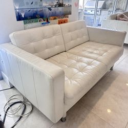 IKEA Morabo Loveseat Faux Leather White/Ivory