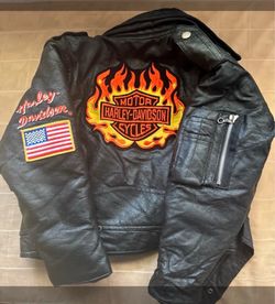 Unisex  Vintage Youth Faux Suede Bomber Jacket Kids Size Large