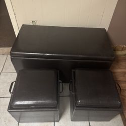Three-piece ottoman with storage space
