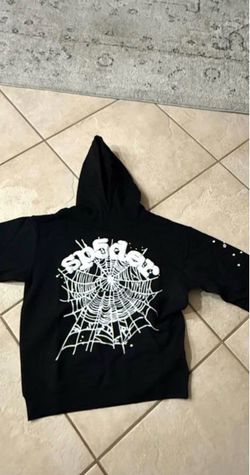 Sp5der Black Hoodie Spider Web Graphic