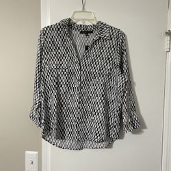 NWT Black And White Checkered Blouse 