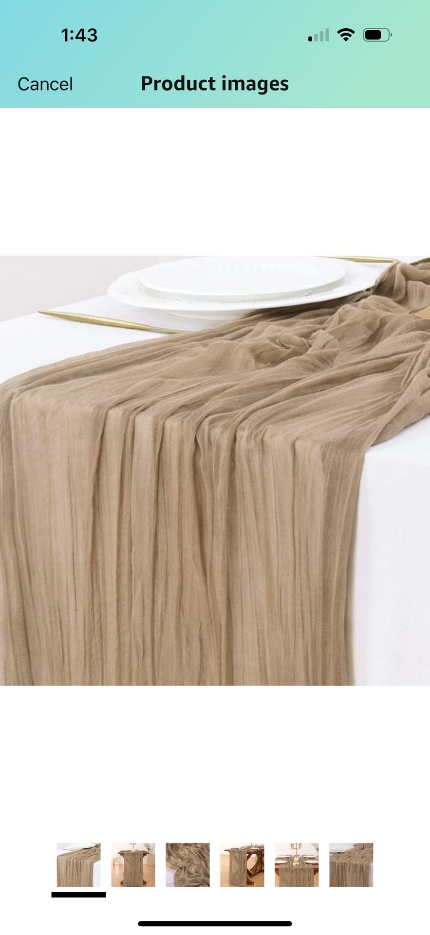 Nude Brown Cheesecloth Table Runner Summer