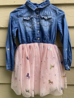Denim Unicorn Poof Dress