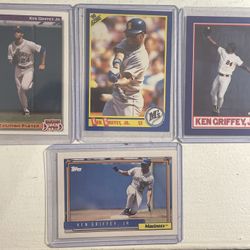 Four (4) Ken Griffey Jr Baseball Cards, all in excellent condition 