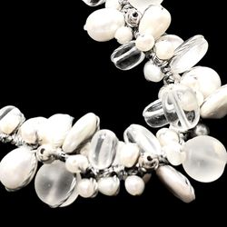 Silpada Effervescence Retired Pearl Quartz Necklace Bracelet SET Sterling 925