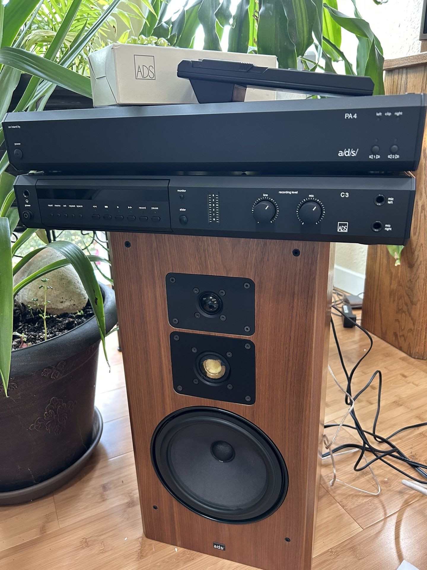 A/D/S Amplifier Tape Deck And Speakers