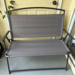 Sling Folding Outdoor Portable Beach Chair Bench Grey