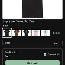Supreme Black Camacho Tee 