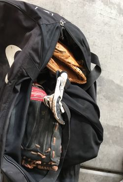 baseball bag with some equipment. !!