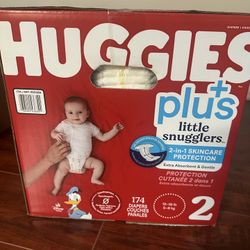 Huggies Plus Size 2 Little snugglers 174 Diapers 