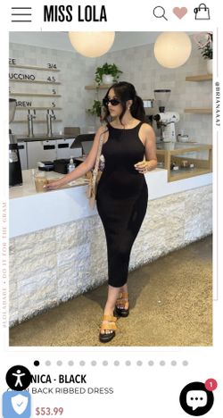 Miss Lola Back Ribbed Dress