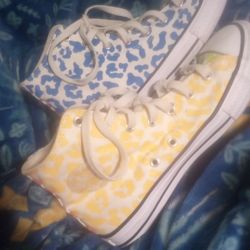Cheta Print Color Block All Star Converse Women's Size 6