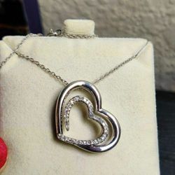 Diamond Double Heart Necklace