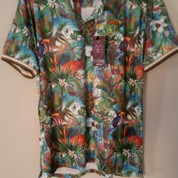 Button Up Floral Print Large