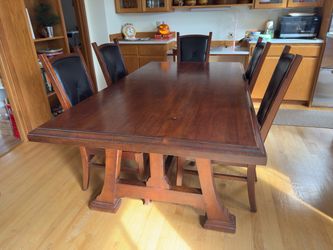 Six piece dining room table and chairs