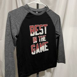 Stylish Black and Gray “Best In The Game” Long Sleeve Tee Boys Size M (8)