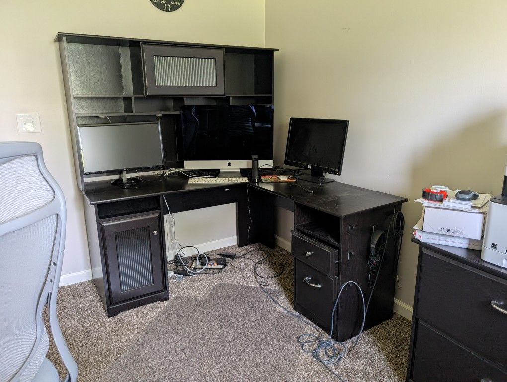 L Shaped Desk And Filing Cabinet