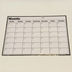 Magnetic Fridge Calendar 11.8” x 16.9” Dry Erase Whiteboard Planner Only OPEN BOX