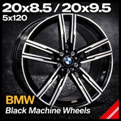 Brand New 20" 5x120 BMW Black Machine Wheels