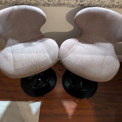 Adjustable bar stools set of 2- swivel counter height chairs with footrest
