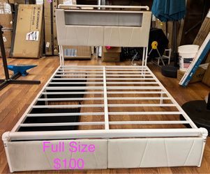 Metal Twin Size Bed Frame With Two Drawers