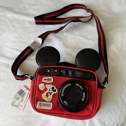 NWT!Mickey Mouse Disney Camera Shape Bag With Ears 